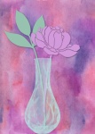 Watercolor flower in vase