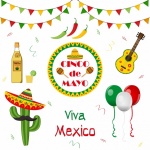 Elementos do México para Cinco De Mayo