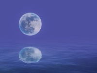Mond Wasser See Spiegelung