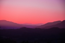 Růžový západ slunce