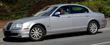 Silver Jaguar Saloon Car