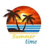Logotipo de verão praia do sol