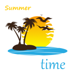 Sonnenuntergang Palmen Logo