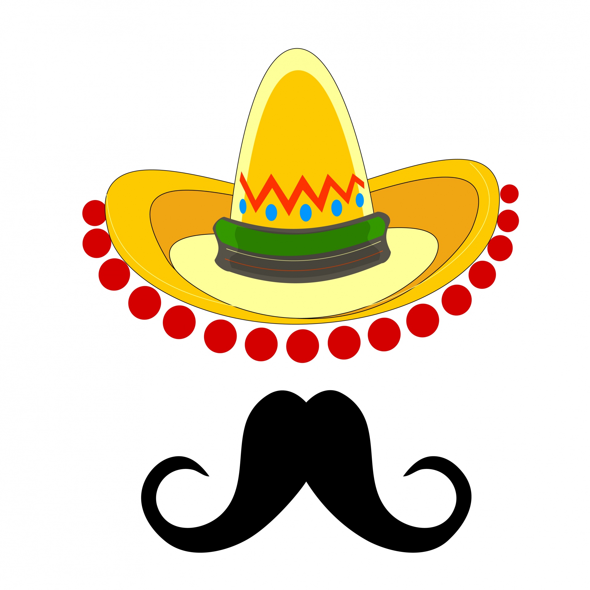 Sombrero Hat Mustache Free Stock Photo - Public Domain Pictures