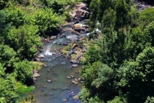 Aerial view of shallow stream