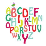 Litere de alfabet AZ colorate