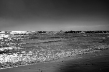 Black and white sunlight sea water