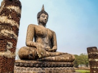 Socha Buddhy Sukhothai historický park