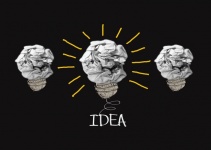 Concept Crumpled Paper Light Bulb