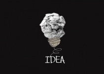 Concept Crumpled Paper Light Bulb