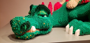 Zelená hračka Dragon Legos Art
