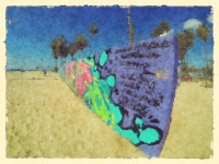 ベニスビーチの落書きの壁