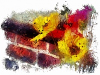 Konstnärliga gula blommor