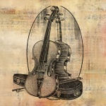 Vintage housle ilustrace