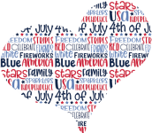 Independence Day Heart PNG