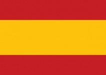 Spanien flagga och karta Landsform