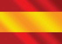 Spanien flagga och karta Landsform