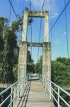 Suspension Bridge Over River