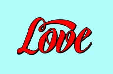 Textul cuvântului Dragoste în caligrafie