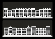 Conjunto de ícones da cidade cidades sil