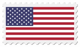 Timbre-poste drapeau USA