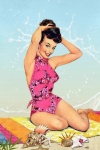 Vintage Pin up Lady blommor