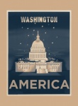 Plakat podróżniczy w Waszyngtonie