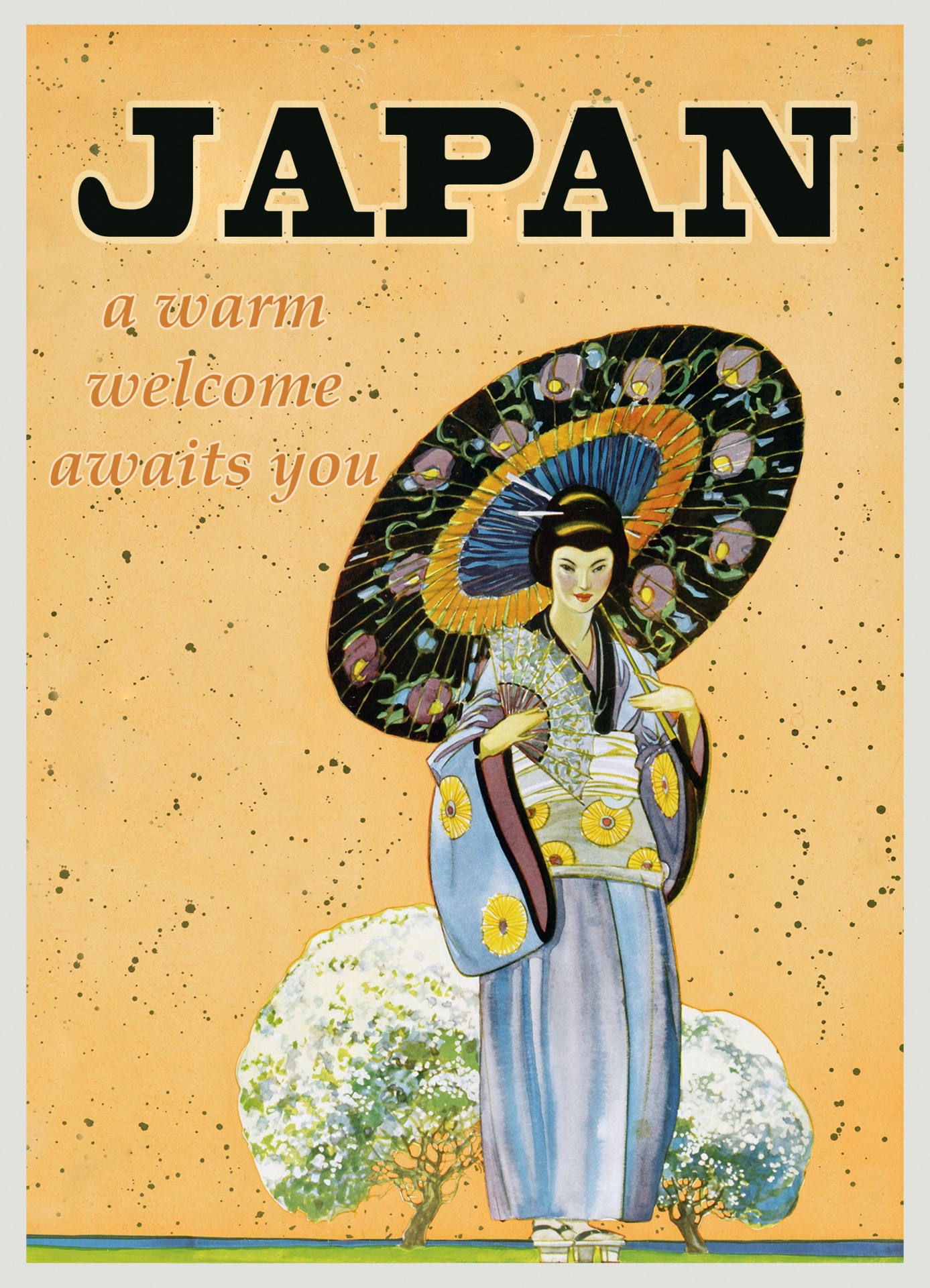 Cartel de viaje de Japón Vintage