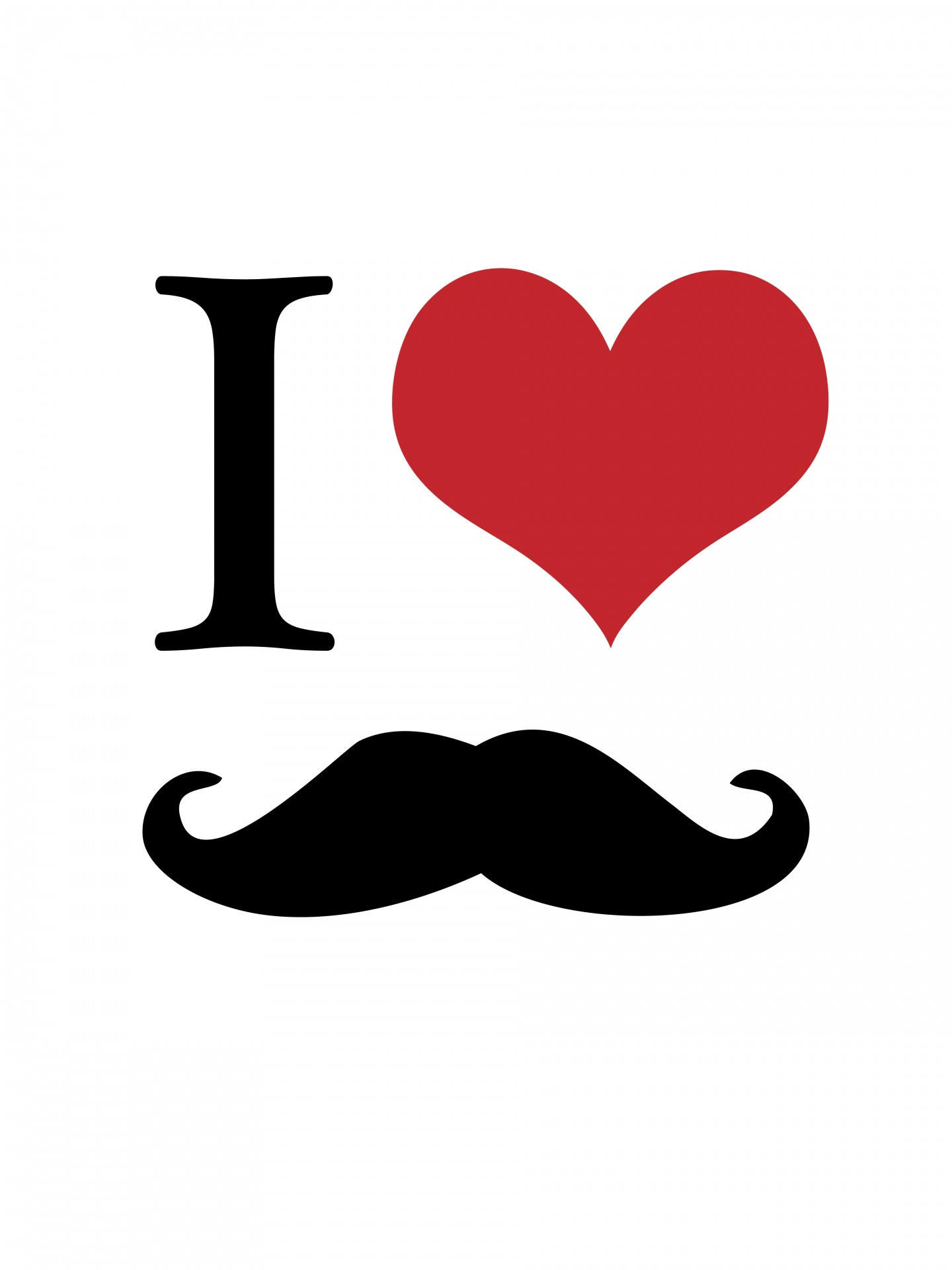 Love Heart Mustache Card Free Stock Photo - Public Domain Pictures