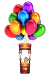 Balão de ar animal voar arco-íris