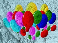 Balloons icon sign on wall texture