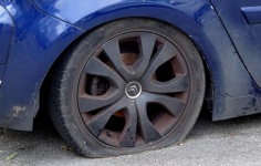 Car With Flat Tire