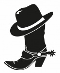 Clipart silhouette chapeau de cowboy