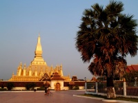Wat Phra dourado que Luang em Vientiane