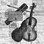Vintage reklama skrzypiec