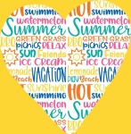 Summer Word Art Heart