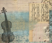 Vintage viool illustratie