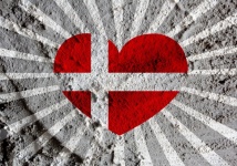 Love Denmark Flag Sign Heart Symbol