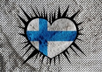 Love Finland Flag Sign Heart Symbol