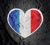 Love France flag sign heart symbol