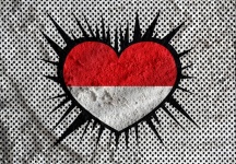 Love Indonesia Flag Sign Heart Symbol
