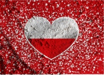 Amour Pologne drapeau signe coeur symbol