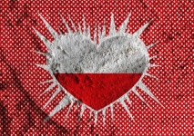 Liebe Polen Flagge Zeichen Herz Symbol