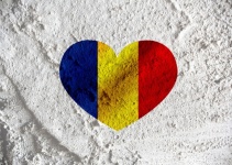 Láska Rumunsko vlajka znamení srdce symb