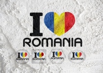 Láska Rumunsko vlajka znamení srdce symb