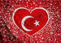 Love Turkey flag sign heart symbol