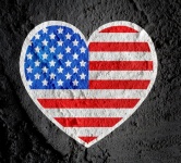 Love USA American flag sign heart symbol