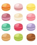 Macarons kleurrijke Clipart Set