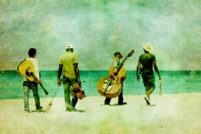 Musiker på stranden