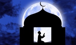 Muzułmański meczet księżyc islam eid